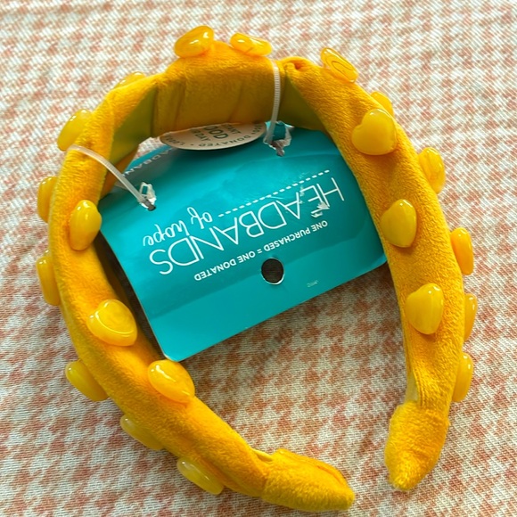 headbands of hope Accessories - NWT Yellow heart headband